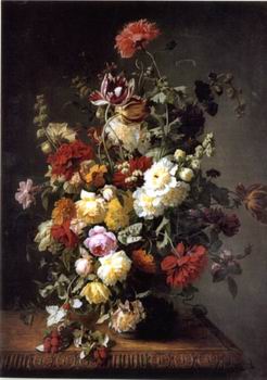 Floral, beautiful classical still life of flowers.057